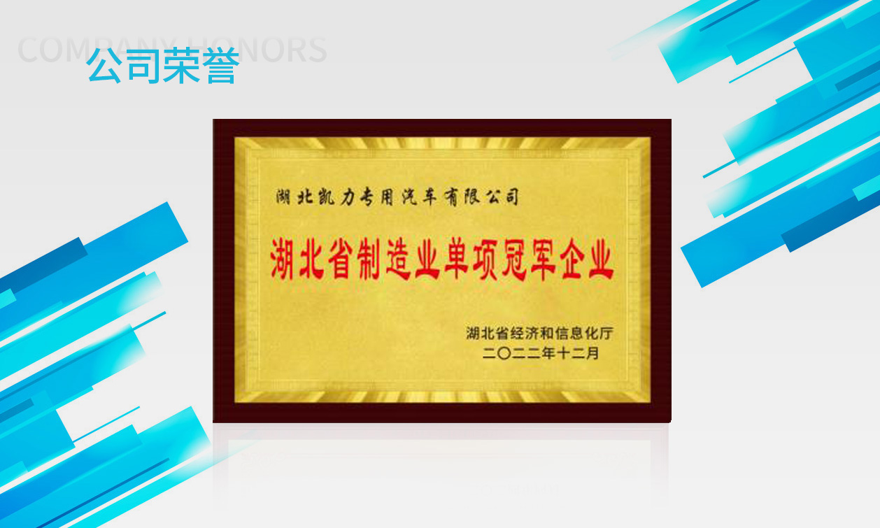 湖北省制造业单英冠军企业